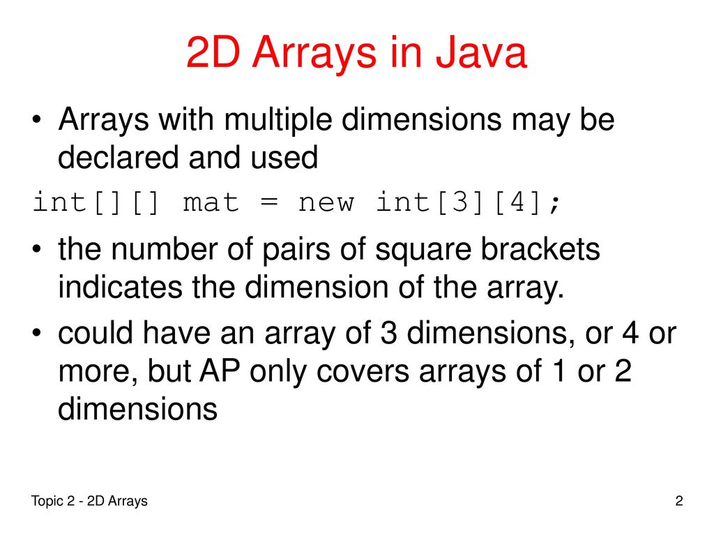 Topic Dimensional Arrays - ppt download